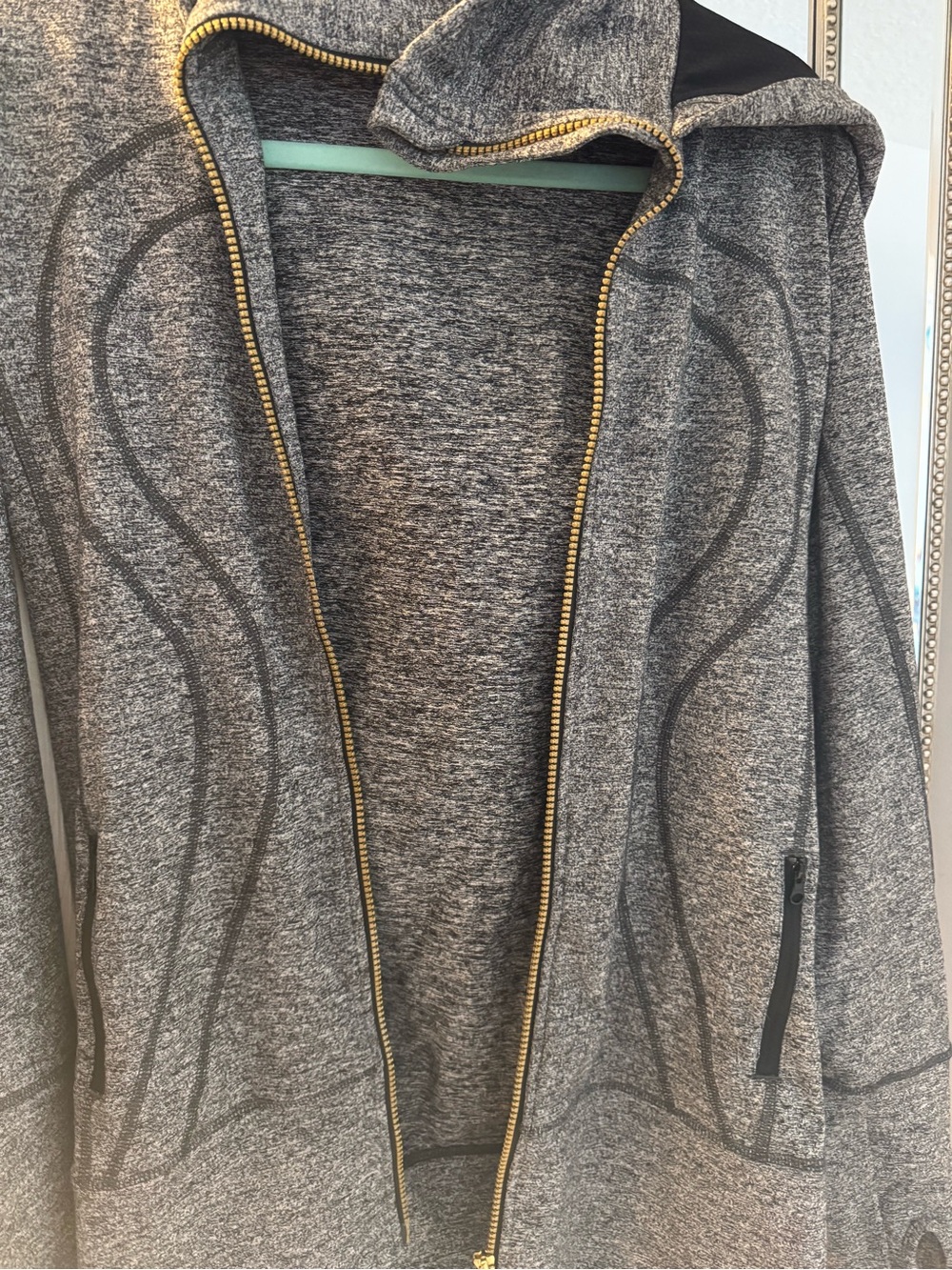 lululemon athletica Gray Zip Hoodie with Gold Zipper